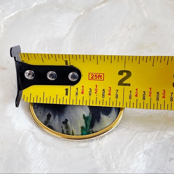 Gold Tone Oval Silkscreen Lifeline for Old Brooch - Picture 7 of 7